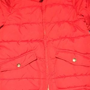 Boys red puff coat Gap